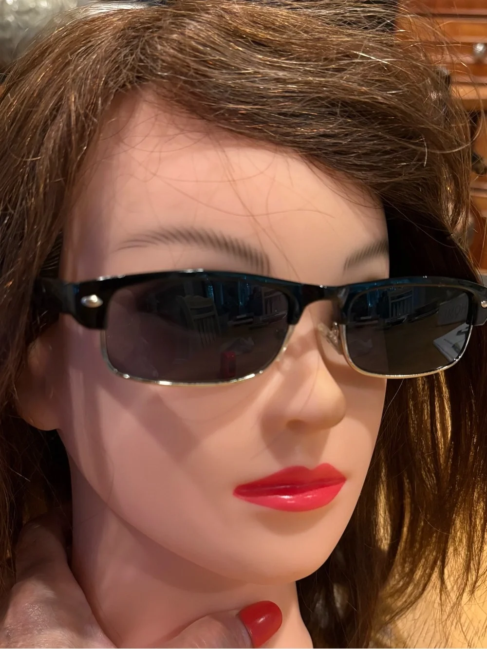 Black 2.75 Close-up Half-Frame Women's Sunglasses